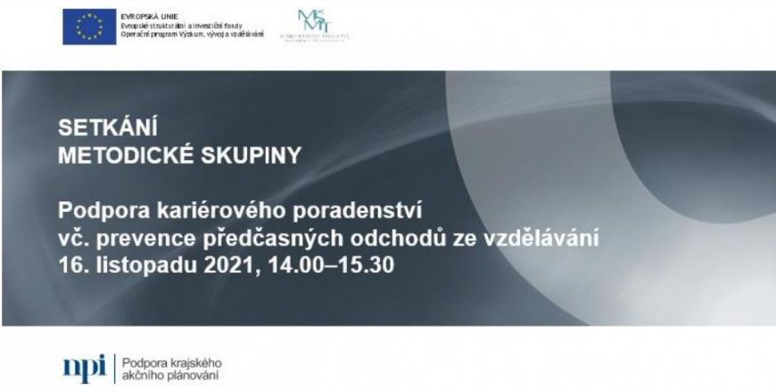 Blíží se 2. setkání metodické skupiny pro téma kariérového poradenství